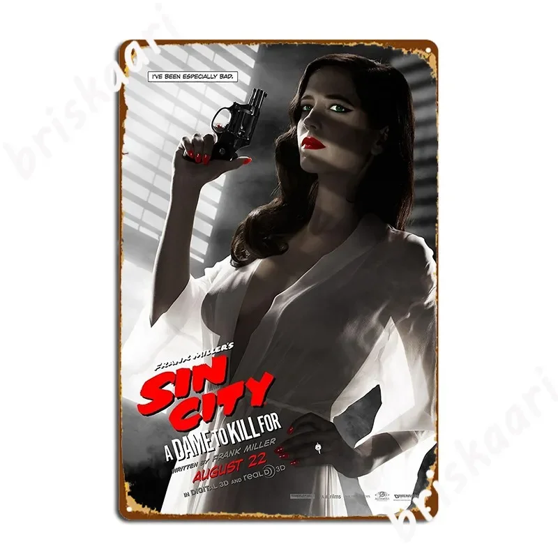 Sin City A Dame To Kill For Movie Poster Metal Plaque Poster Club Party Cave Pub Printing Wall Decor Tin Sign Posters