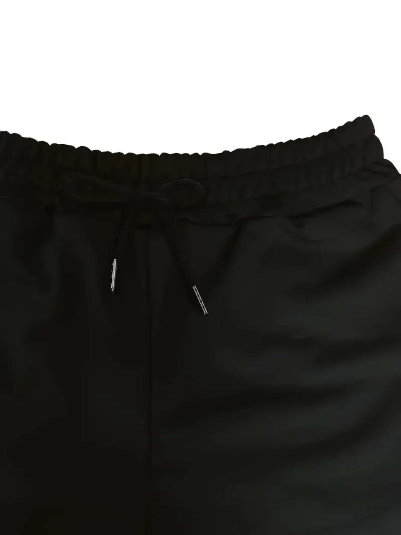 Goth crâne graphique cordon taille ceinture élastique toutes saisons pantalons de sport élastique, jambe droite Style Machine Hip-Hop