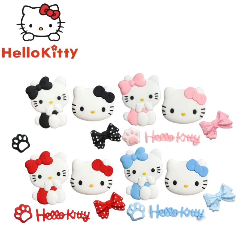 Hello Kitty Kawaii Cute Sanrio Anime Cartoon Three-dimensional DIY Soft Silicone Accessories Stickers Hook Decorative Water Cup