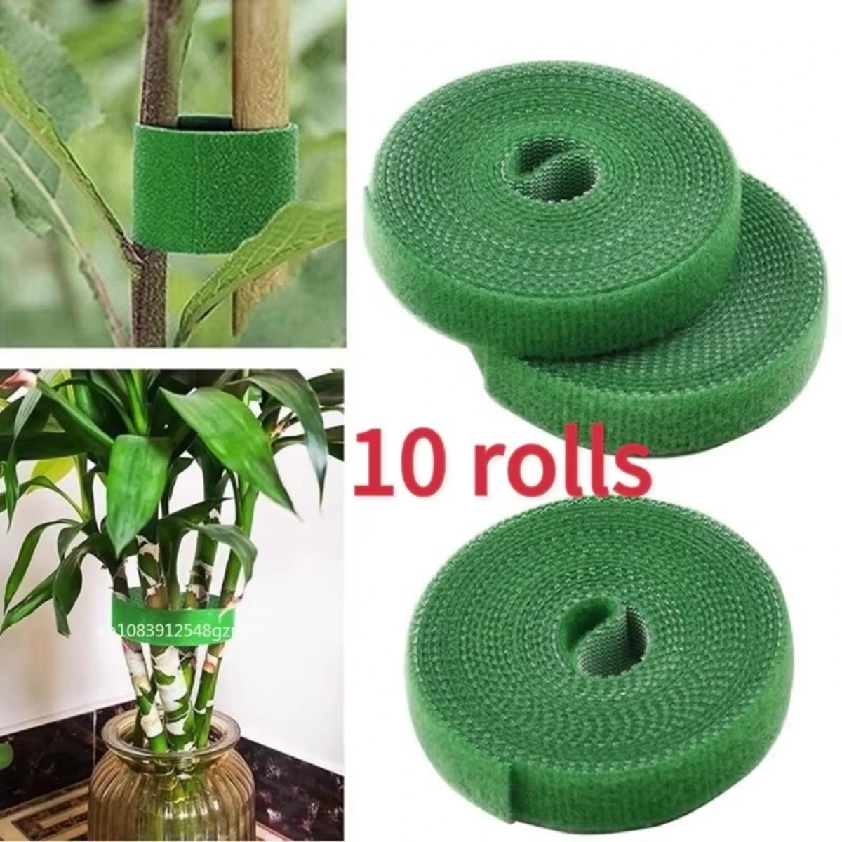 4 Roll Nylon Plant Ties Plant Bandage Hook Tie Loop Adjustable Plant Support Reusable Fastener Tape for Home Garden Accessories