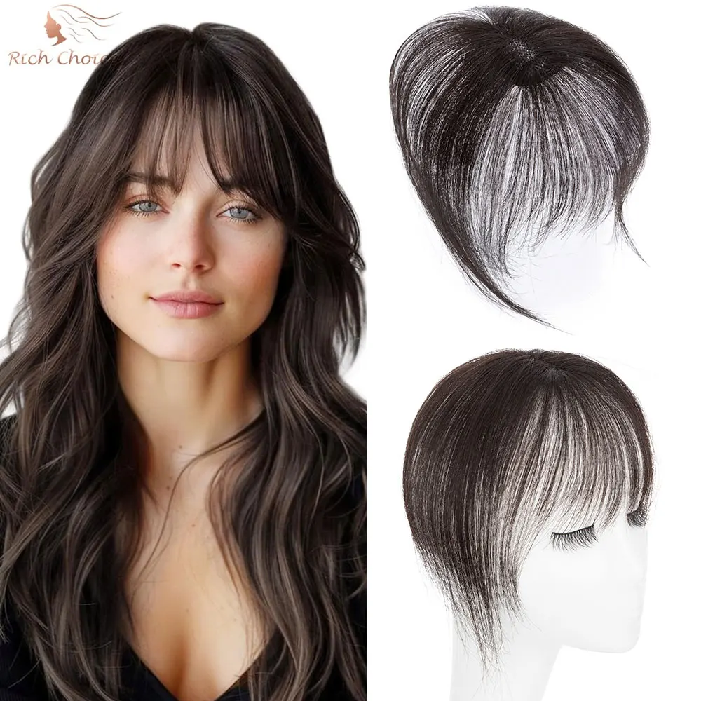 

Rich Choices Bangs Hair Clip in Bangs 100% Human Hair Toppers 360° 3D Cover Wipsy Bangs Hair Fringe for Women Girls Daily Wear