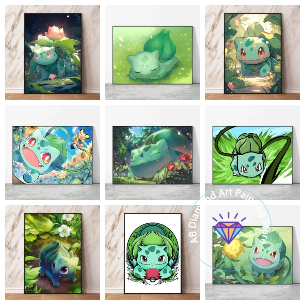

Pokemon Bulbasaur Series Square Round AB Diamond Painting Kit 5D DIY Cross Stitch Handmade Art Gift Crafts Home Decor Gift