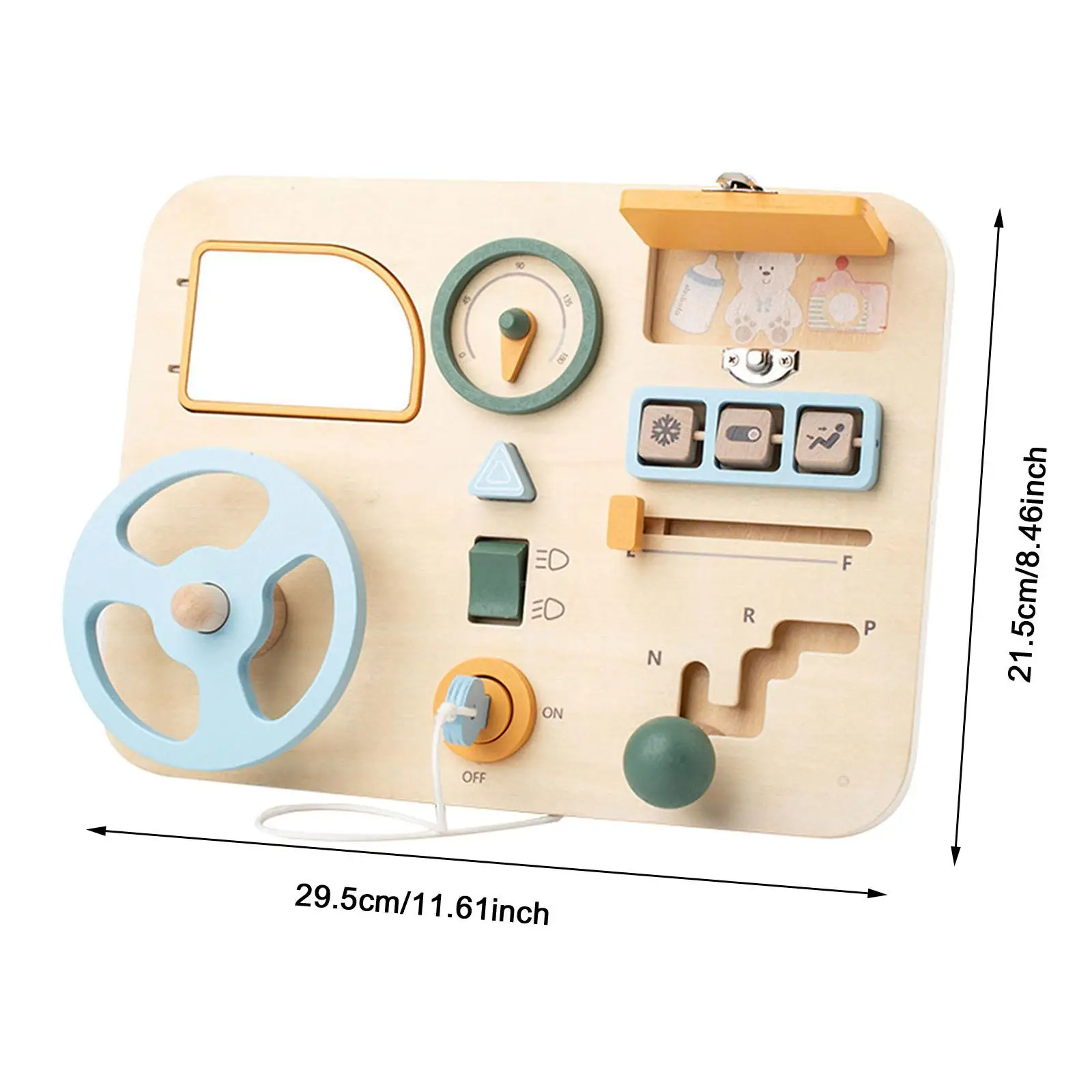 

Steering Wheel Toy Wooden Skills Pretend Play for Travel Car Preschool