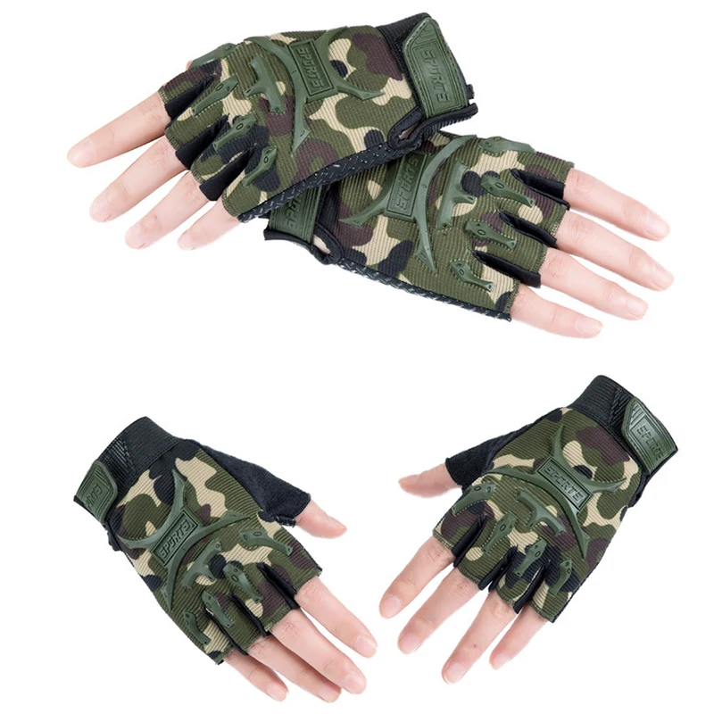 Fahrradhandschuhe für Kinder, taktische fingerlose Handschuhe, Sommer, Frühling, schützende Outdoor-Wanderhandschuhe, Rollschuh-Handschuhe für Kinder, rutschfeste Trainingshandschuhe – Detail 4