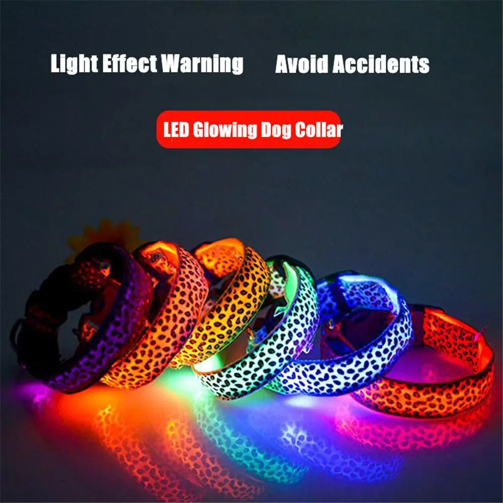 Adjustable Dogs Pet Night Safety LED Dog Collar ​Luminous Warning Glowing Pet Collar