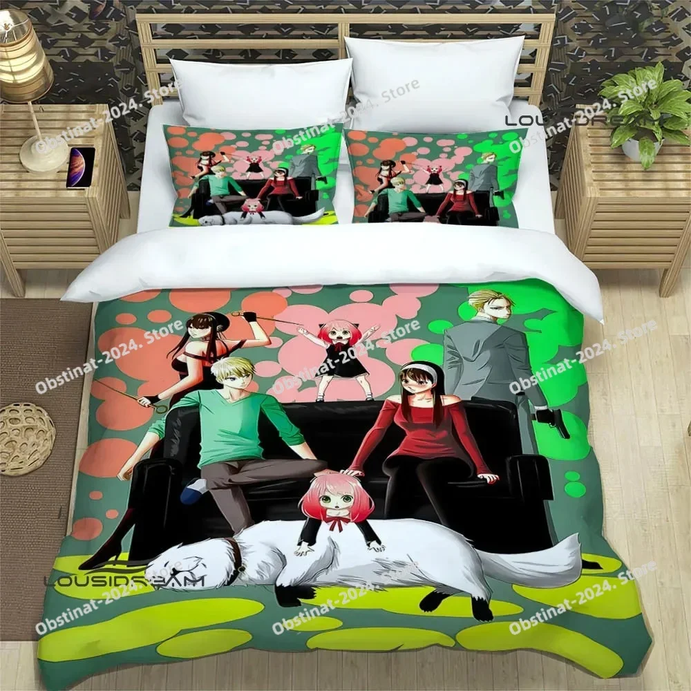 

3D Cute Cartoon SPY×FAMILY Bedding Set Printed single Comforter Quilt Bed Cover Duvet Cover Pillow Case 3 Pieces Kids Adult Size