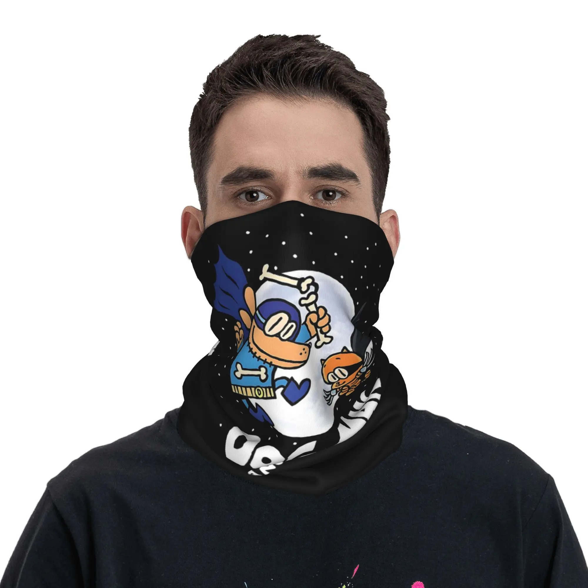 สุนัขชายและแมวเด็ก Moon ผ้าพันคอคอปกพิมพ์ผ้าพันคอ WARM Face Mask กีฬากลางแจ้ง Unisex ผู้ใหญ่ All Season