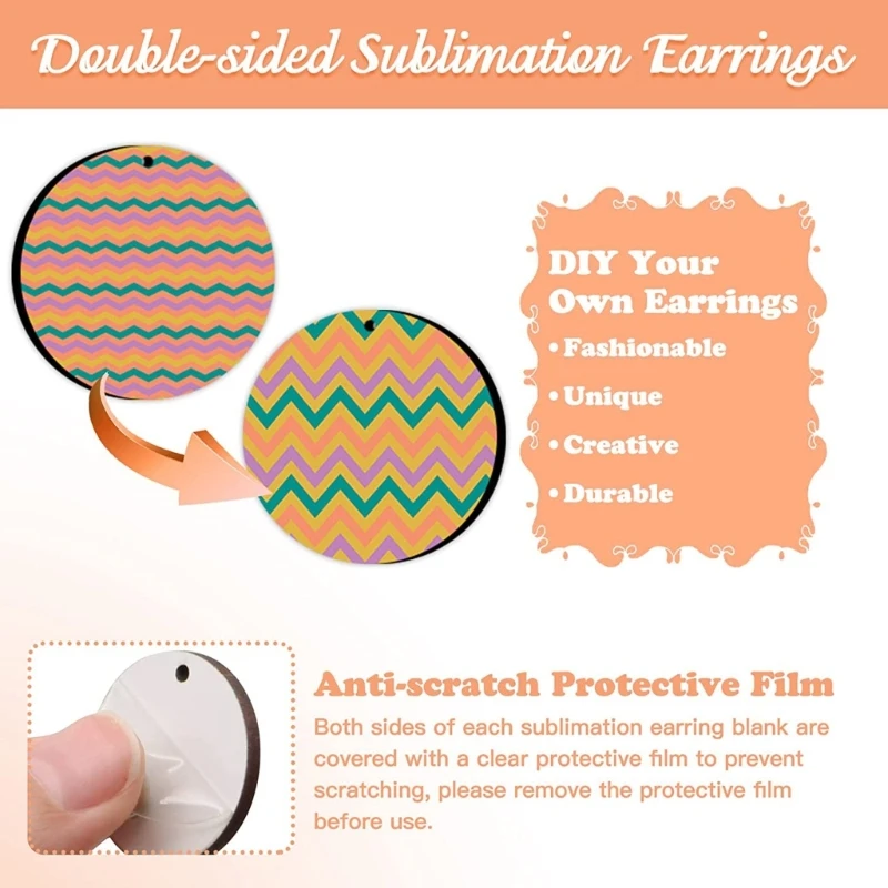 Thermal Transfer Earrings Sets with Earring Hooks Ear Plugs Jump Rings Kraft Paper Sublimation Earring Blanks Products