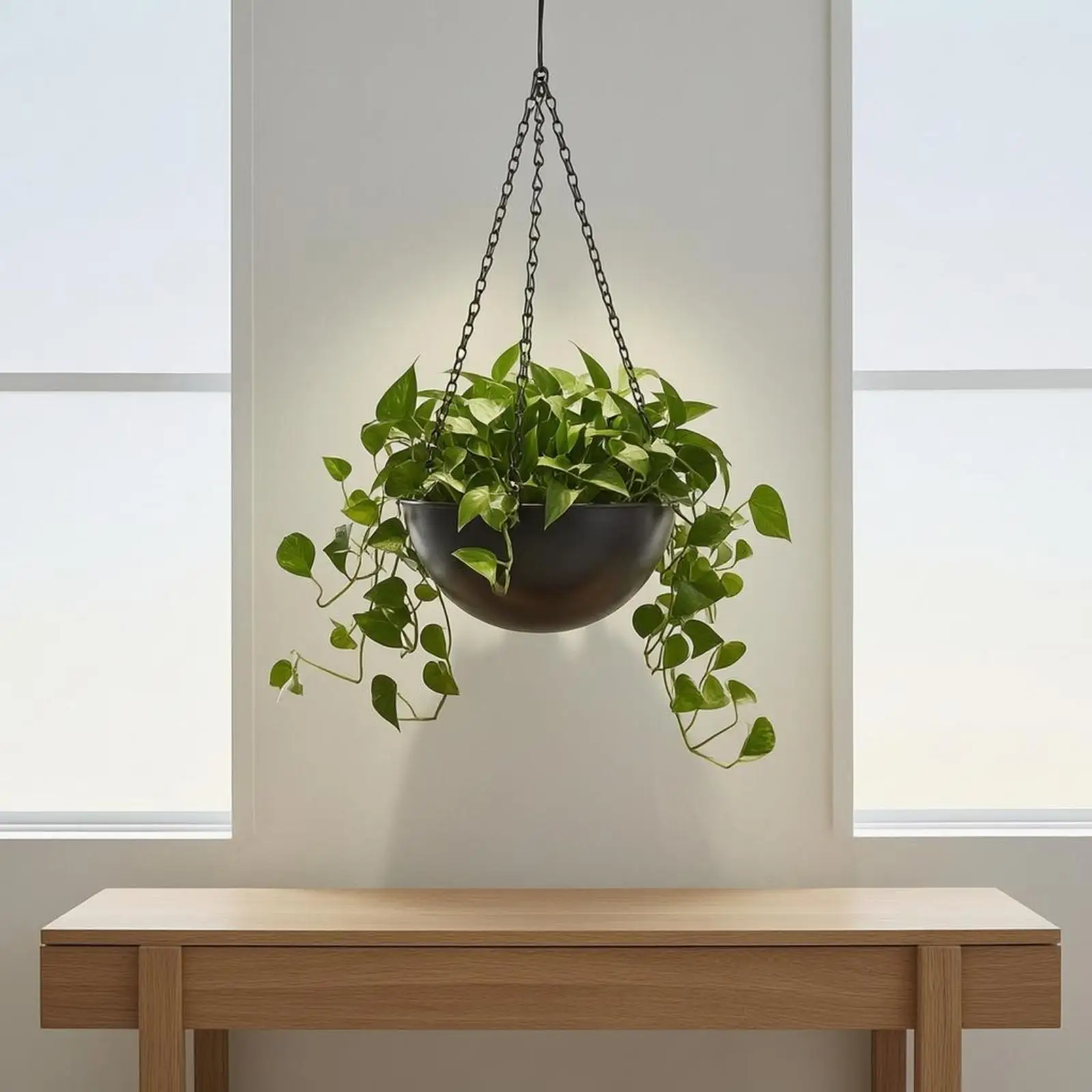Outdoor Iron Hanging Planter Suspended Chain Basket Hanging Flower Pot for Patio Balcony Indoor Garden Arrangement