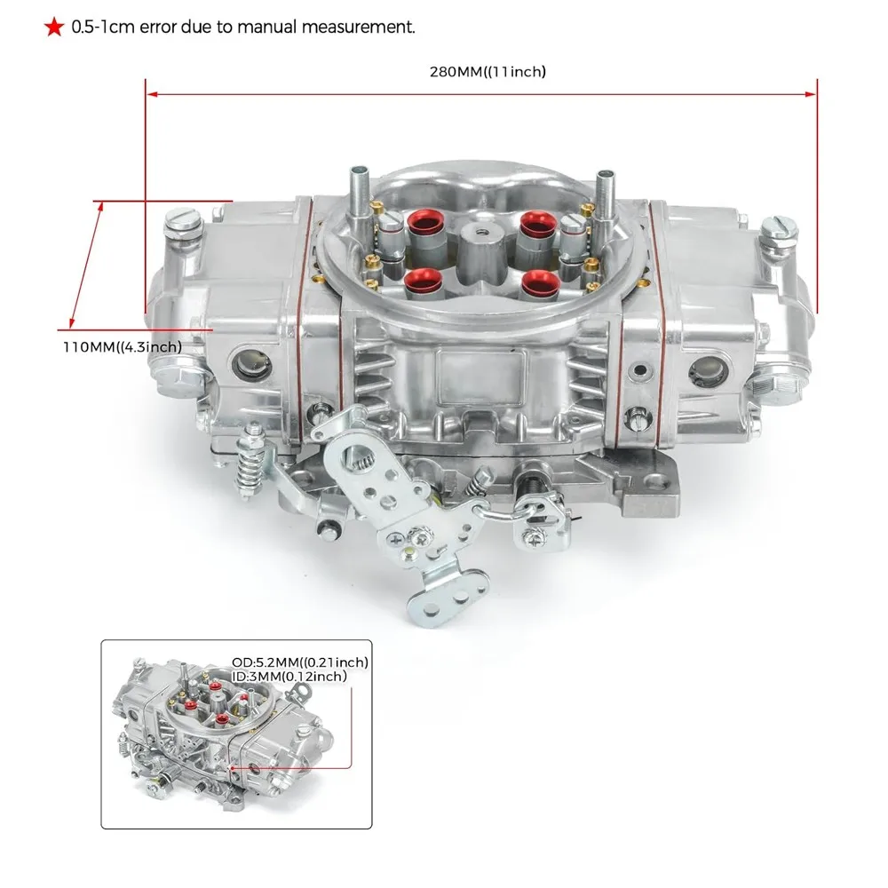 Universal 4 Barrel 850 CFM Vergaser Doppel Pumper Mechanische Leistung Rennen Für 350 351 383 396 400 406 427 454 Motor Splitter