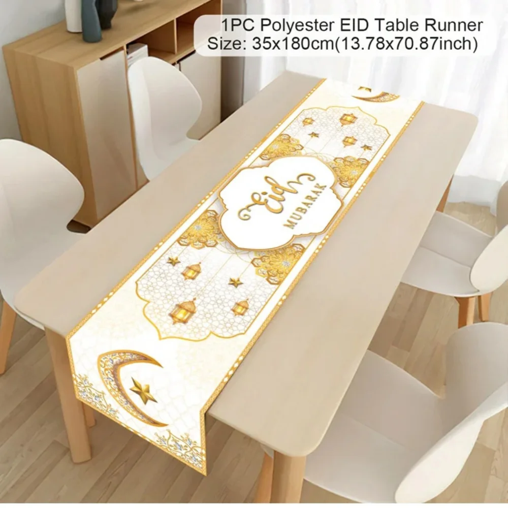 EID Mubarak Table Runner Ramadan Decoration For Home Tablecloth Ramadan Kareem Eid Al Adha Gifts Islamic Muslim Party Decoration