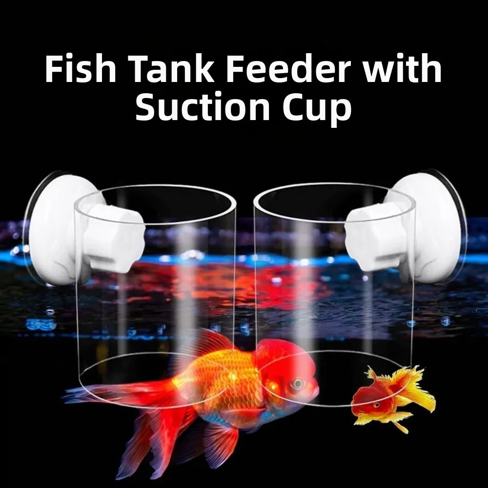 Suction Cups Fish Tank Feeder Wall-Mounted Acrylic Aquarium Feeding Ring Food Containment Magnetic Mount Aquarium Food Ring