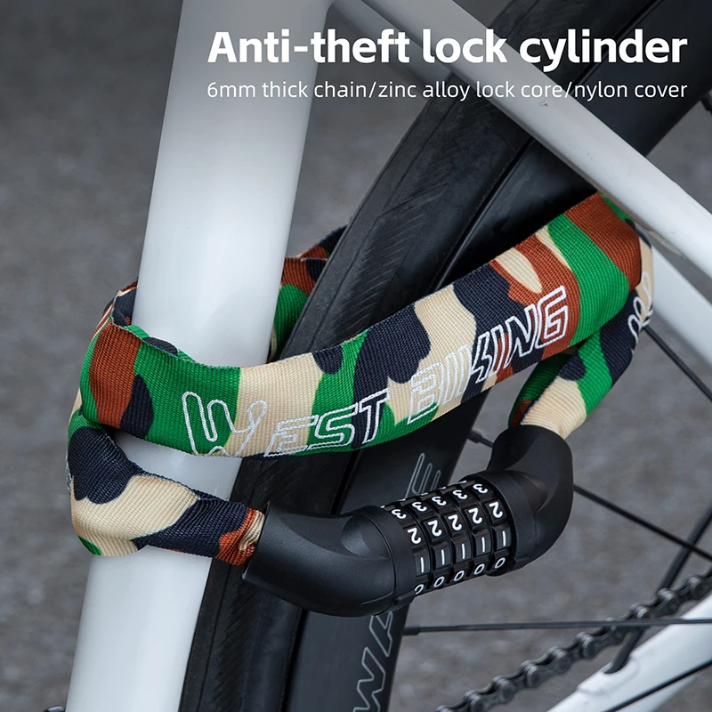 

Bicycle Lock 5Digit Password AntiTheft Chain Lock MultiColor Options Thickened Alloy Steel MTB Road Cycling Safety Accessory
