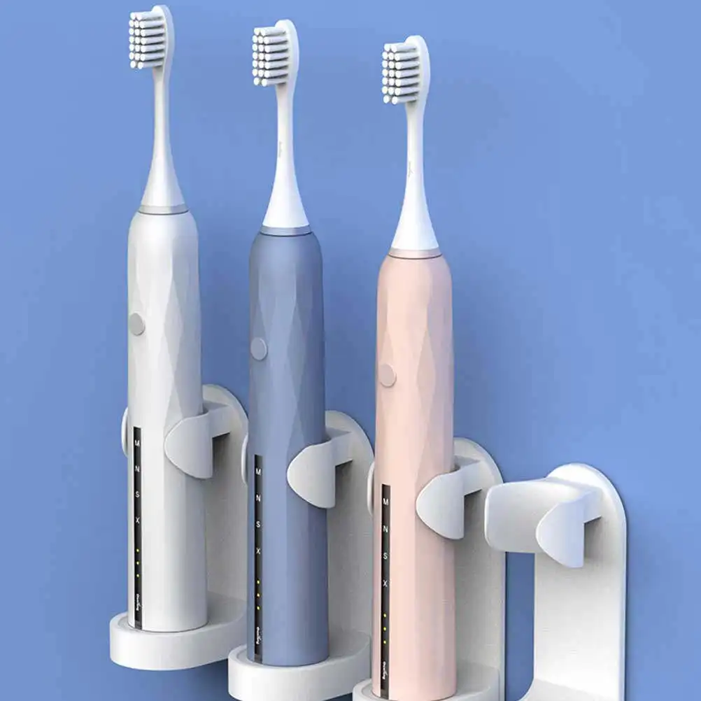 3Pcs Electric Toothbrush Rack Wall-Mounted Storage Punch-Free Self-Adhesive Holder White Easy Install Toothbrush Stand