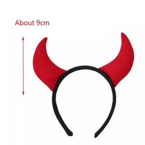 Röd Djävulshorn Huvudband Skräckdjur Huvudbonad Cosplay Demon Halloween Fest Kostym Tillbehör Trollstav Julklappar 6 best sales demonhorn cosplay - №6
