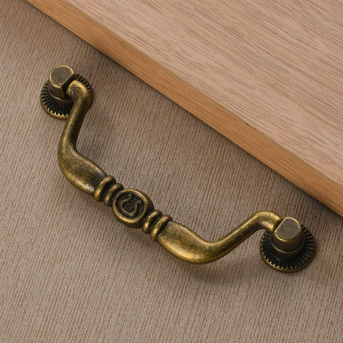 Antique new Chinese style modern simple drawer  door handle kitchen cabinet bronze hole spacing 97mm