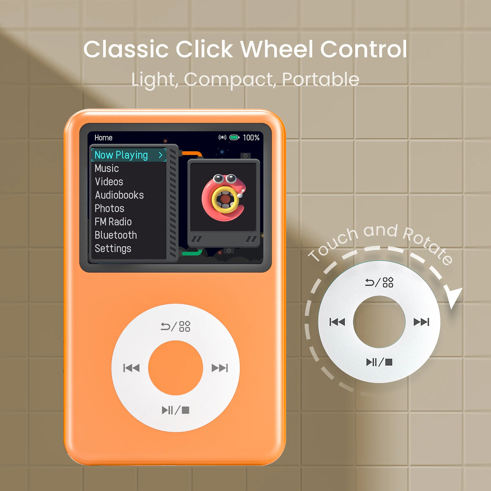 مشغل Mp3 سعة 128 جيجابايت من INNIOASIS مزود بتقنية البلوتوث، ومشغل موسيقى محمول مع فيديو وراديو ومشغل Hifi ومفاتيح آي بود التي تعمل باللمس