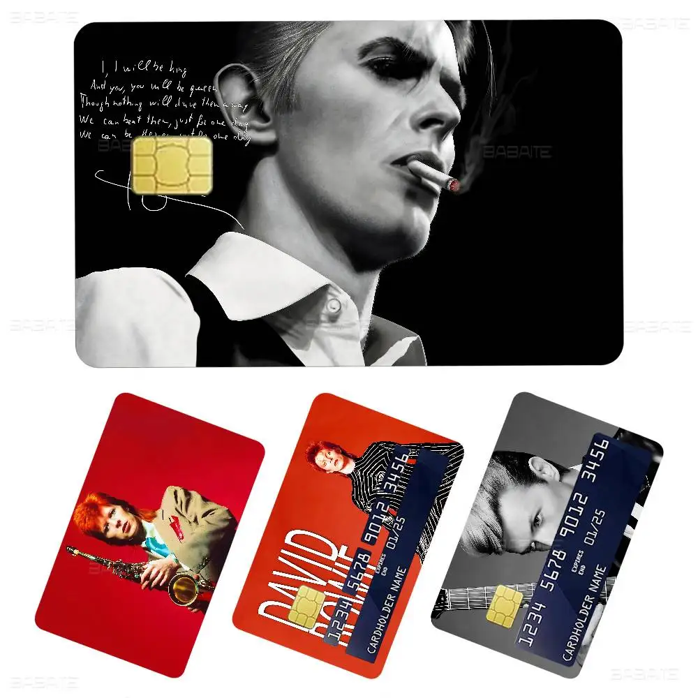 Singer D-David B-Bowie Credit Card Skin Stickers No Adhesive Residue Water Proof for VISA Credit Card Subway Access Card