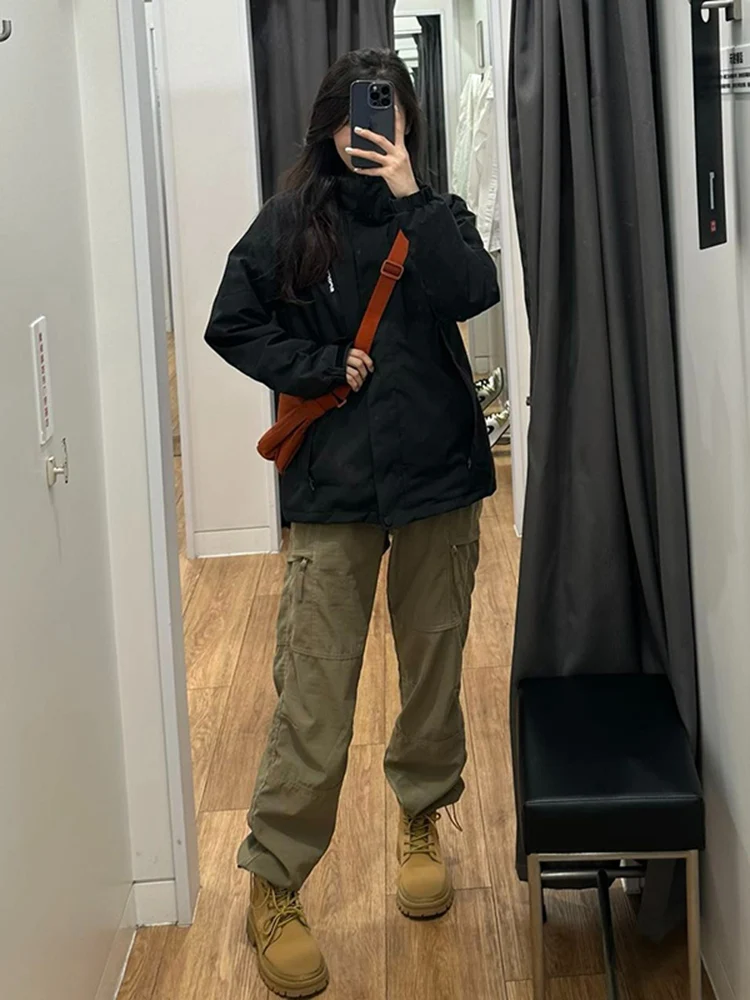 

American Sle Outdoor Workwear Pants Men's Waterproof Windproof Khaki Color Climbing Mountain Casual Trousers Loose Fit