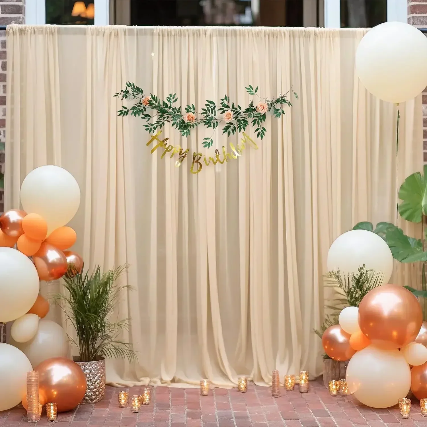 

1 panel Chiffon Backdrop Curtains, Wrinkle-Free Sheer Chiffon Fabric Curtain Drapes Wedding Ceremony Arch Party Stage Decor