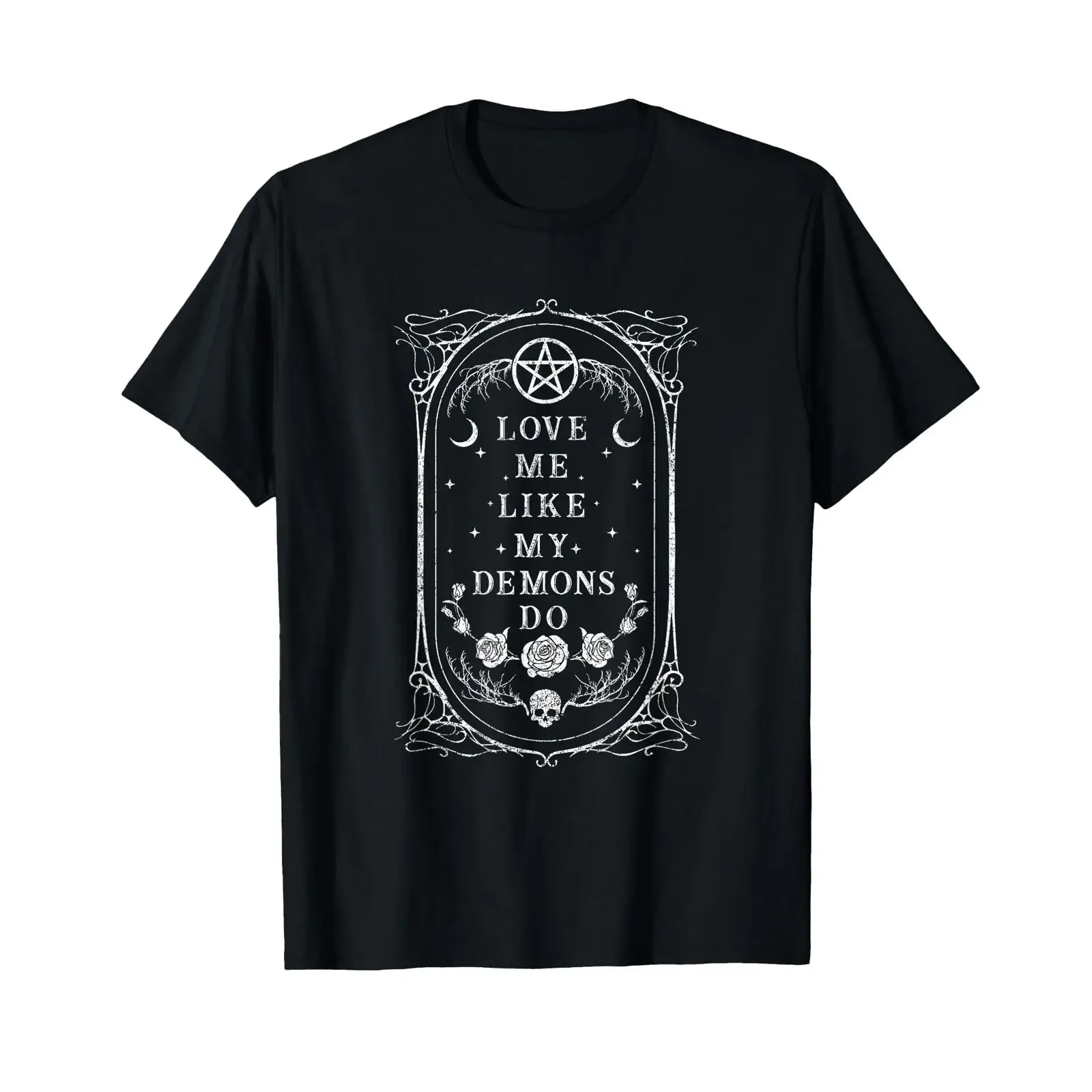 T-shirt unisexe décontracté vintage Love Me Like My Demons Do I Creepy Cute Goth Girl, vêtements de créateur, confortable et respirant