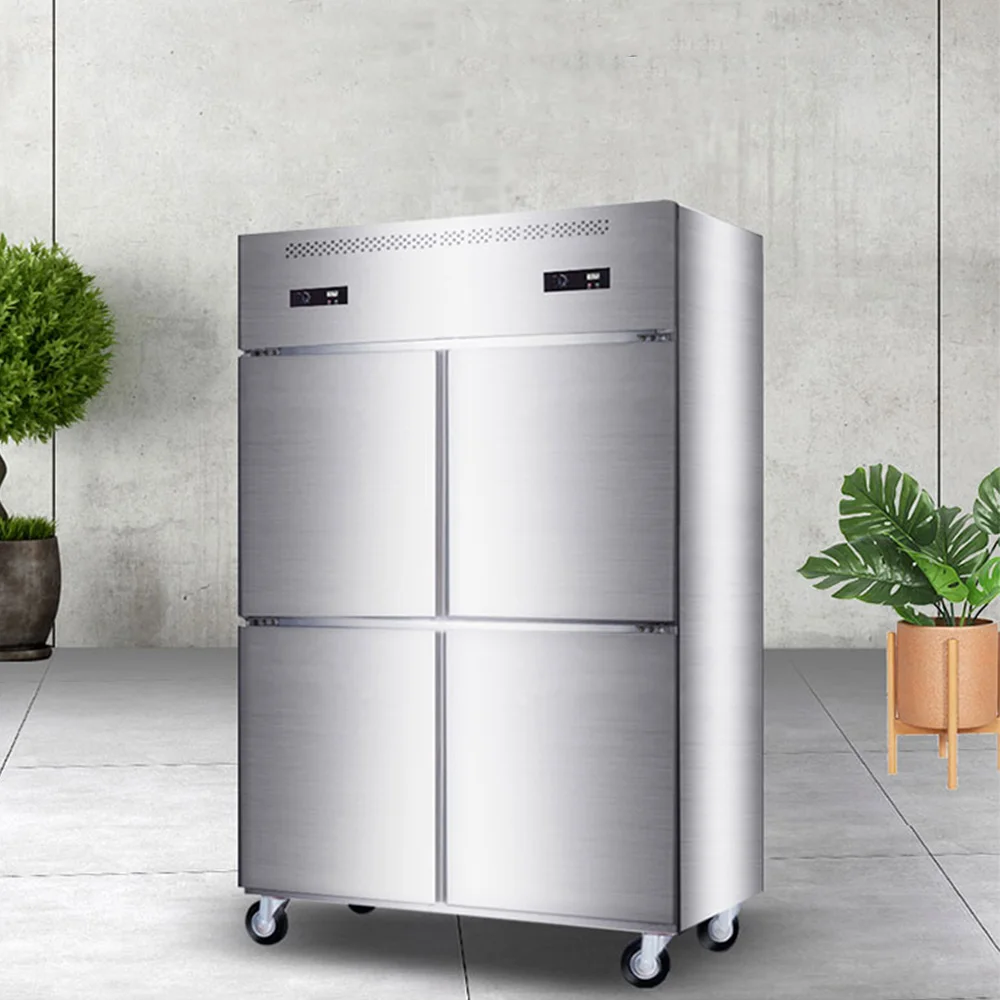 

Commercial Stainless Steel Four-door Refrigerator Fresh-keeping Refrigerator Hotel Canteen Restaurant Dedicated