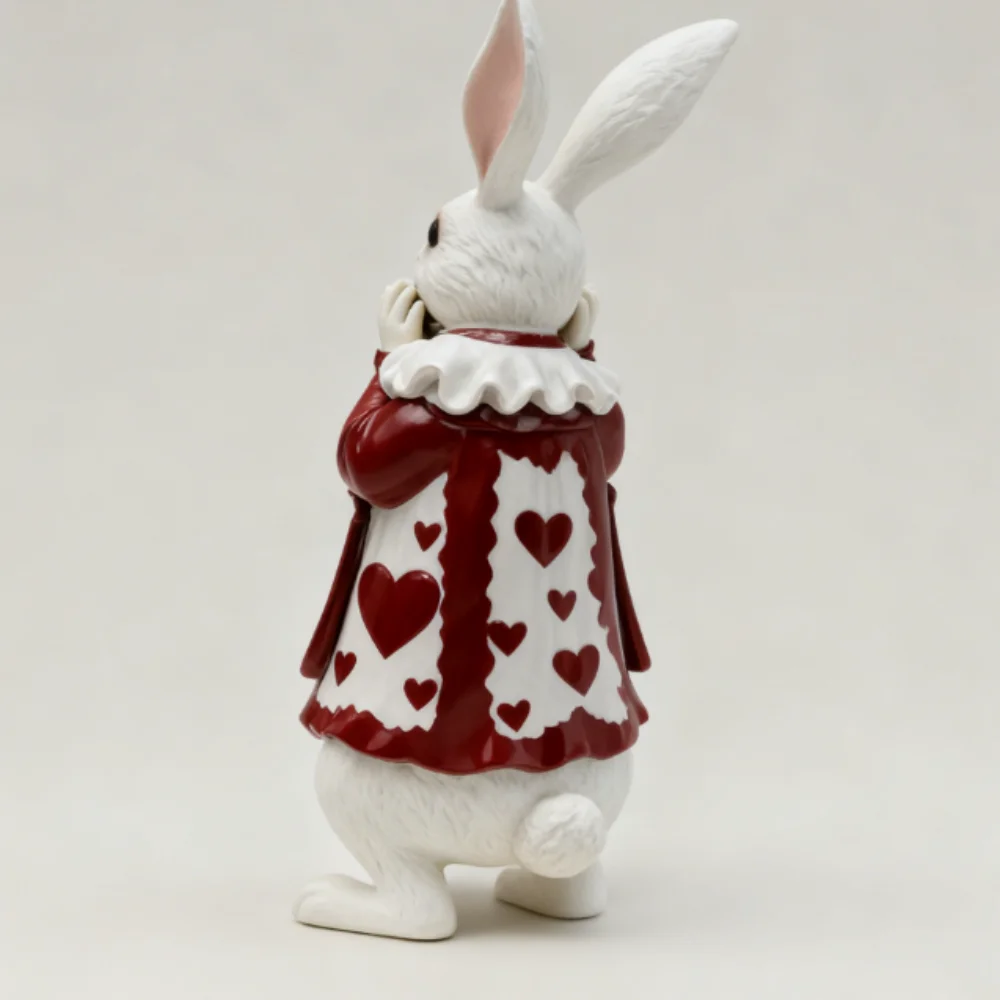 ※a Fiberglass Statue Manufacturers Creative White Rabbit Fiberglass Statue with Heart Decoration