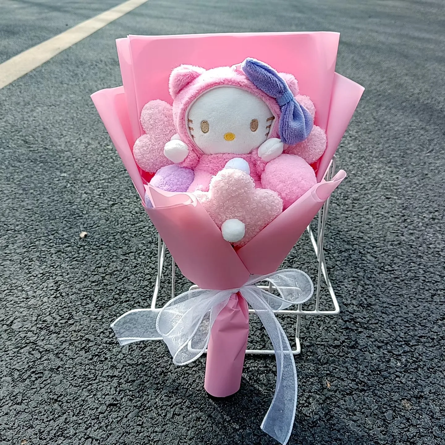 Anime Hello Kitty Kuromi Bouquet dessin animé cannelle poupées en peluche animaux en peluche saint valentin anniversaire remise des diplômes cadeau
