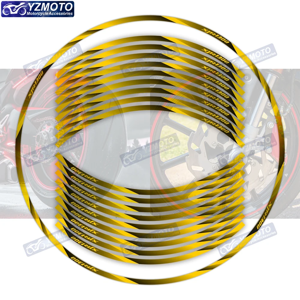 

Светоотражающие 17-дюймовые наклейки на колеса мотоцикла, гоночный обод, полосатая лента, наклейка на ступицу, наклейка на мотоцикл, декоративная наклейка для XJR1300