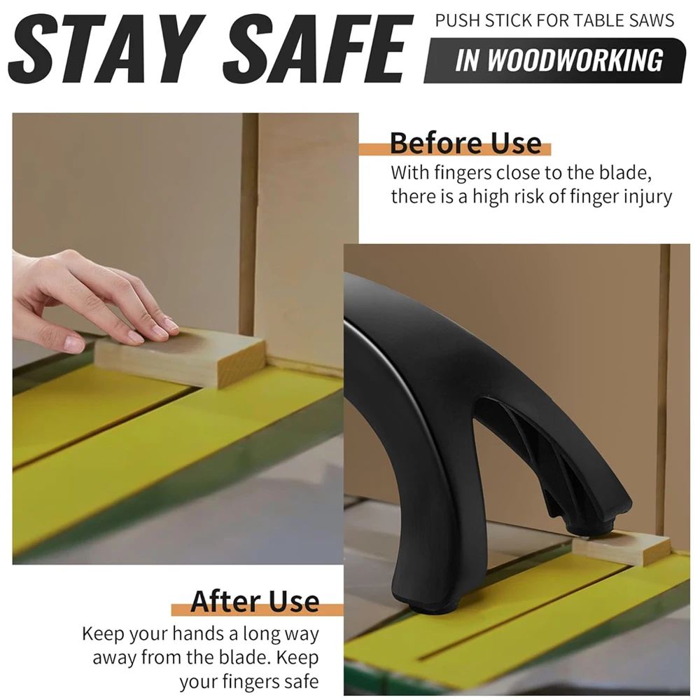 منشار ميتري اضغط للأسفل، مقبض دفع آمن لأعمال النجارة، مقبض مطاطي ناعم قابل للتعديل، عصا دفع لمناشير الطاولة في النجارة #5