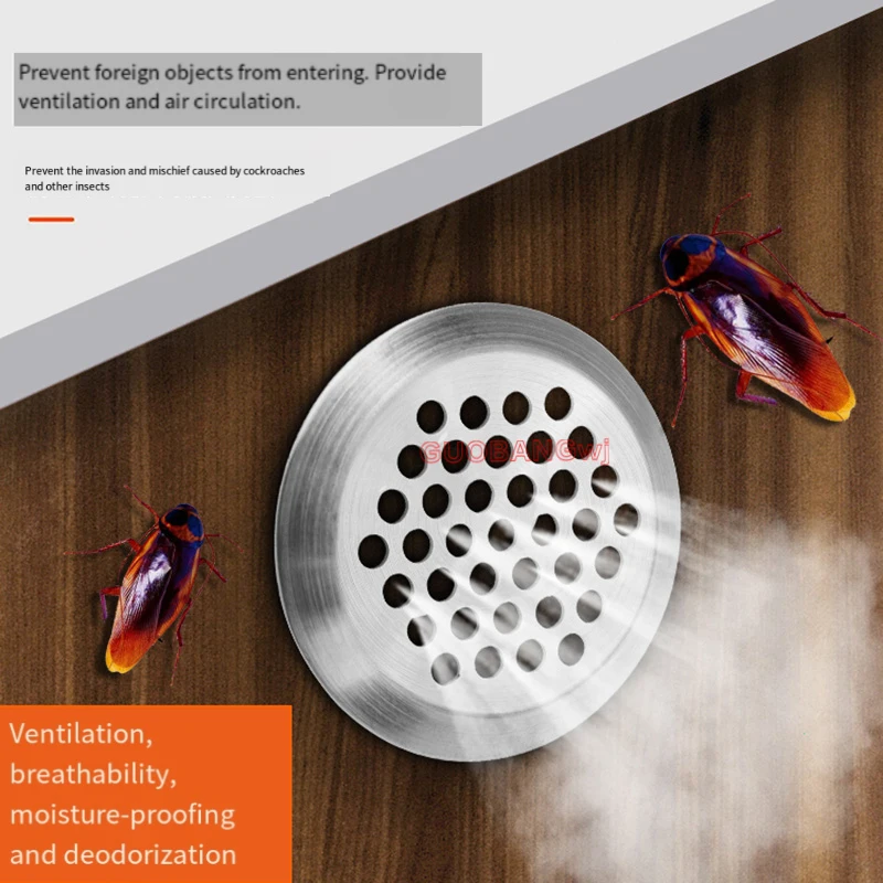 Stainless Steel Vent Cover Cabinet Gas Ventilation Hole Mesh Decorative Grill Shoe Cabinet Exhaust Cover Wardrobe Air Hole Lid