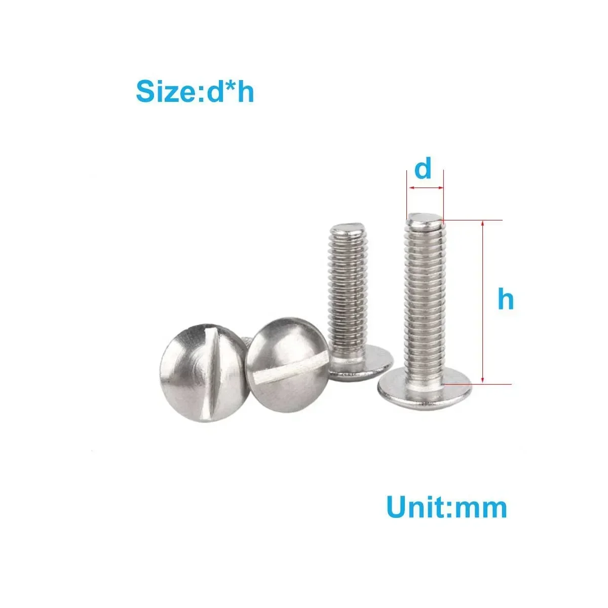 

304 Stainless Steel Slotted Large Flat Head Screw/Extra Large Flat Round Head Bolt Slotted Flat Head Screw M2M3M4M5M6