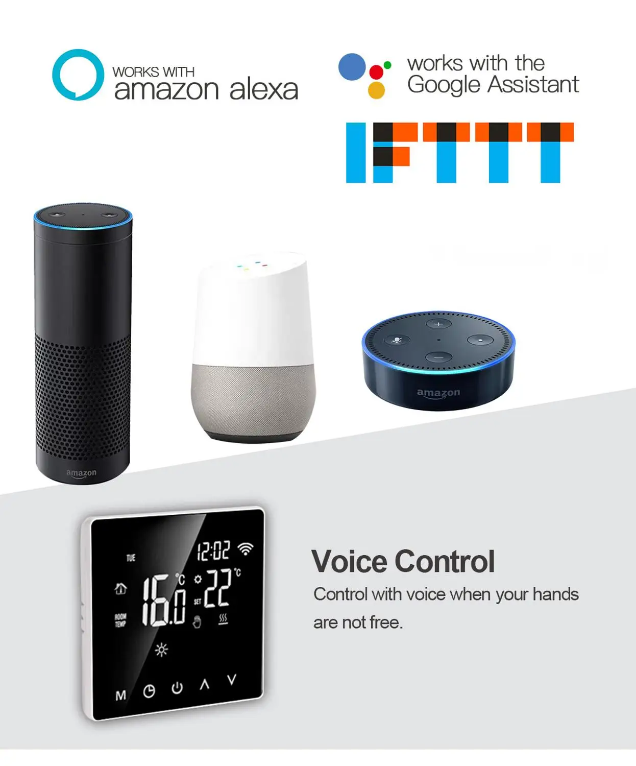 الحياة الذكية واي فاي غرفة ترموستات الكهربائية/المياه الطابق متحكم في درجة الحرارة العمل مع أليكسا جوجل المنزل #5