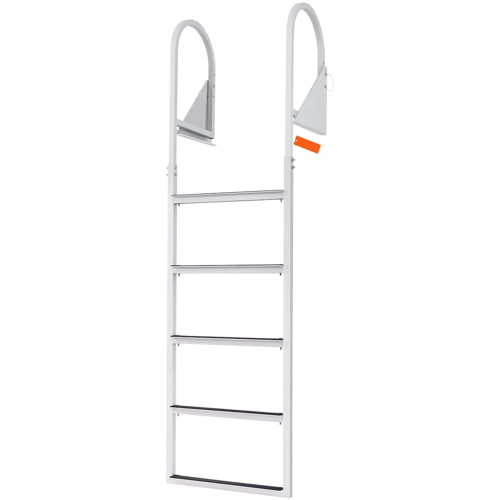 

SucceBuy 3/4/5 Steps Flip Up Dock Ladders Firmness Durability Boat Boarding Ladder with Rubber Mat for Pool Marine Kayak Canoe