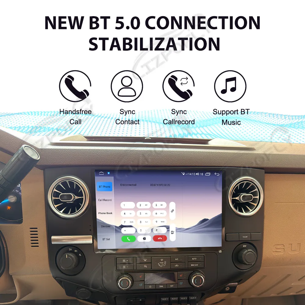 

Lizpofly 12.5" Upgrade Car Radio For Ford F250 2009–2014 with Wireless Carplay & Android Auto, Touchscreen & GPS Navigation