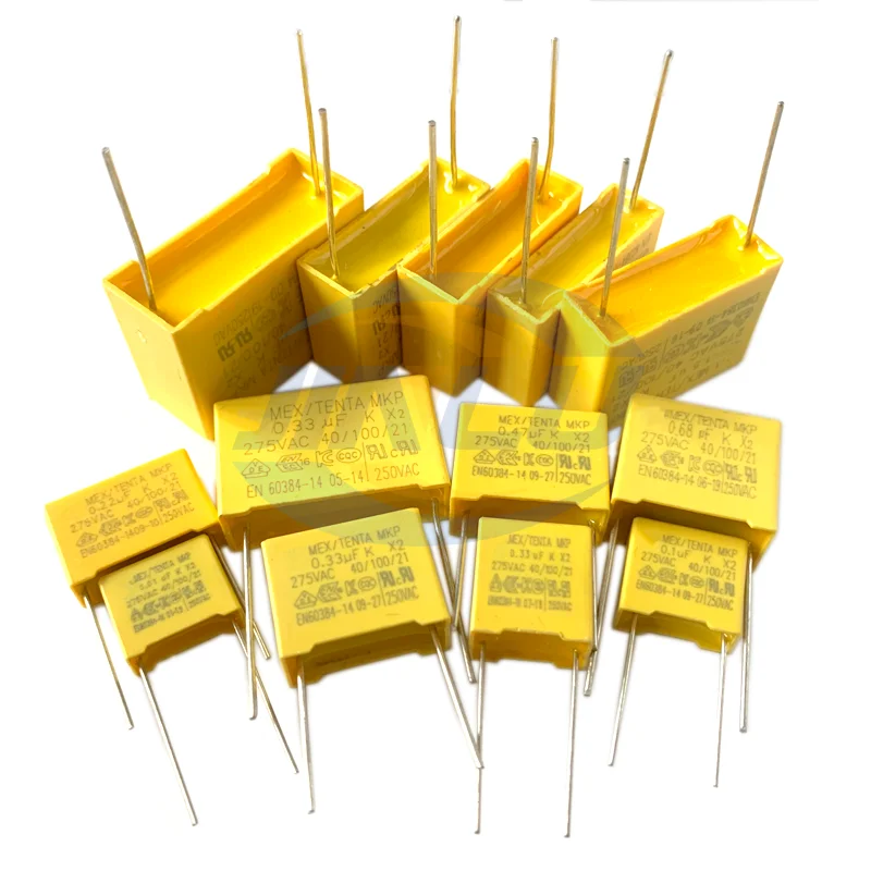 10pcs 275VAC X2 Safety capacitor 275V 0.1uF 0.22uF 0.47uF 0.68uF 0.82uF 1uF 1.2uF 1.5uF 2uF 2.2uF 3.3uF 4.7uF Polypropylene film