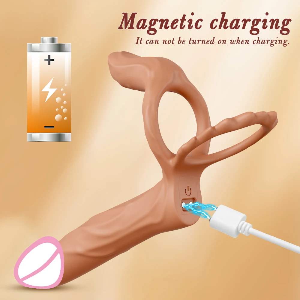 Remote Controlled Double Penetration Vibrator for Couple Anal Plug Vibrator with Penis Cock Ring Adult Sex Toys for Men Women - Image 6