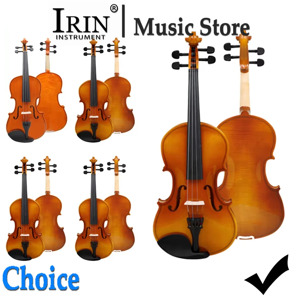 IRIN 4/4 Acoustic Violin Natural Color Spruce Violin Fiddle with Case Bow Pro Stringed Instrument For Playing Performance