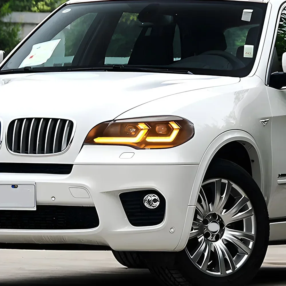 

Автомобильные фары в сборе для BMW X5 E70 30i 35i 40i 2007-2013, обновление, двойной L DRL, линза проектора, светодиодная автомобильная лампа, аксессуары для инструментов
