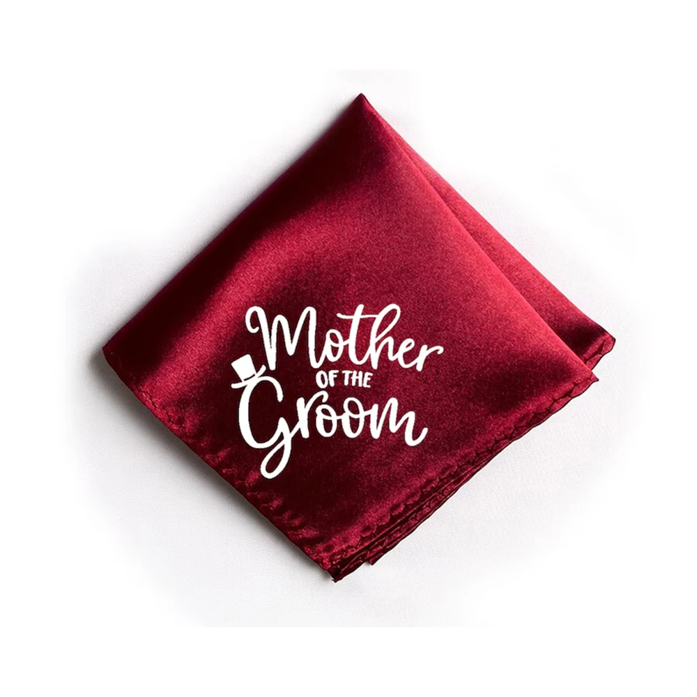 Personalized Wedding Silk Satin Handkerchief Groomsmen Small Shawls Napkins Handkerchief Banquet Decoration Custom Napkins Wraps