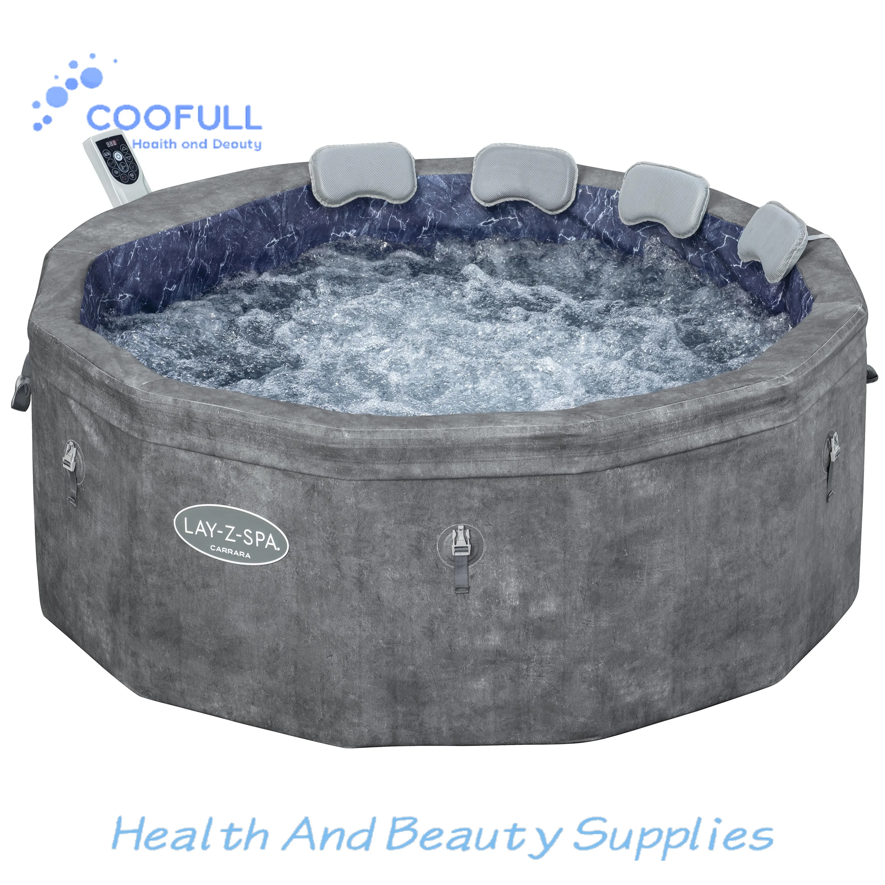 Coofull BESTWAY 6001V NEW Arrival Outdoor Grey Pvc Inflatable Portable Lazy Family 4-6 People Massage Bathtub Spa Hot Tub