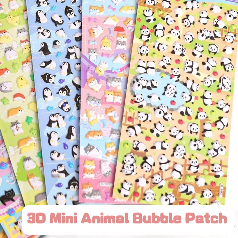 Kawaii Cute Small Foam 3D Decorative Animal Stickers Cartoon DIY Diary Album Sticks Label Notebook Phone Camera Decor Stickers