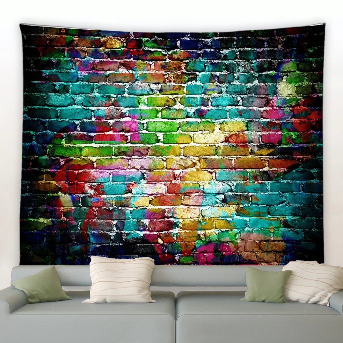 Brick Wall Tapestry Wall Hanging Cloth Layout Room Dormitory Fabric Tapestries Painting Decoration Study Bedside Bedroom Blanket