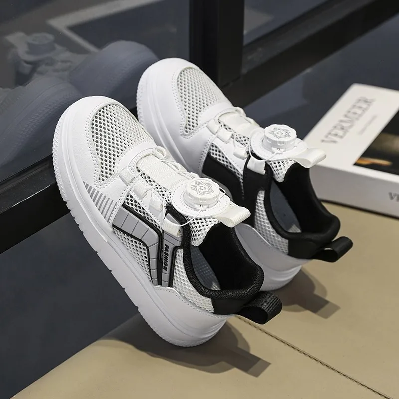 

Кроссовки для мальчиков Новинка 2024 летние детские кроссовки сетчатые дышащие с вырезами сетчатые кроссовки для девочек для больших детей