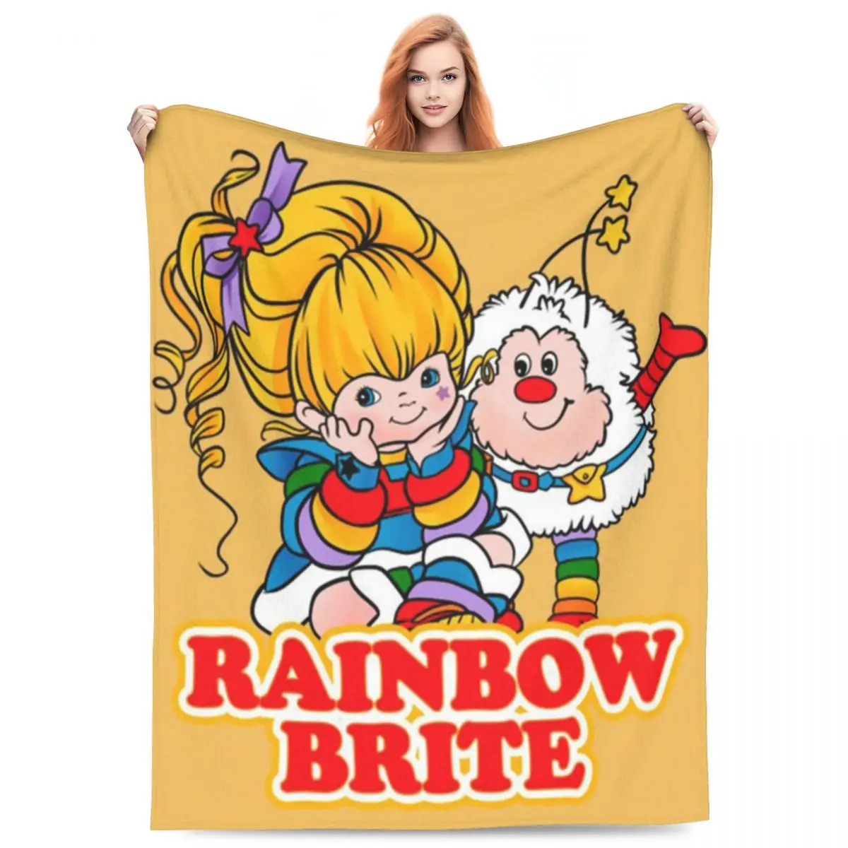 Throw Blanket Rainbow Brite Quilt Micro Fleece Blanket Four Sizes Blanket Personalized Portable For Camping Nice Gift