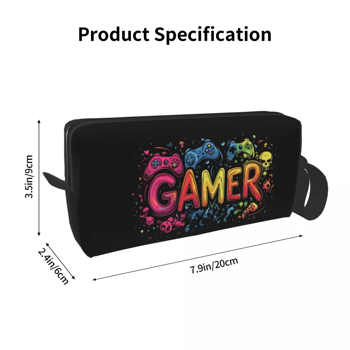 Gamer Controller Video Game Gaming Gamepad Makeup Bag Cosmetic Organizer Storage Dopp Kit for Women Beauty Travel Pencil Case
