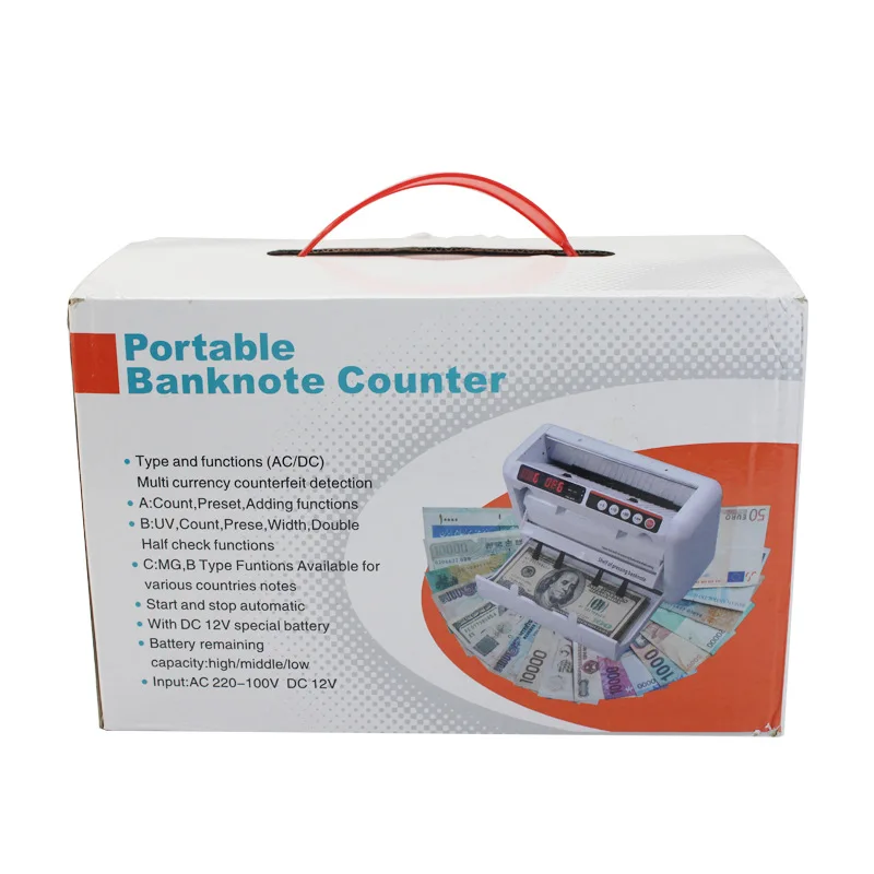 Currency Detector Machine K-1000 Portable Money Counter Money Detector UV MG Mini Currency Bill Counting Machine