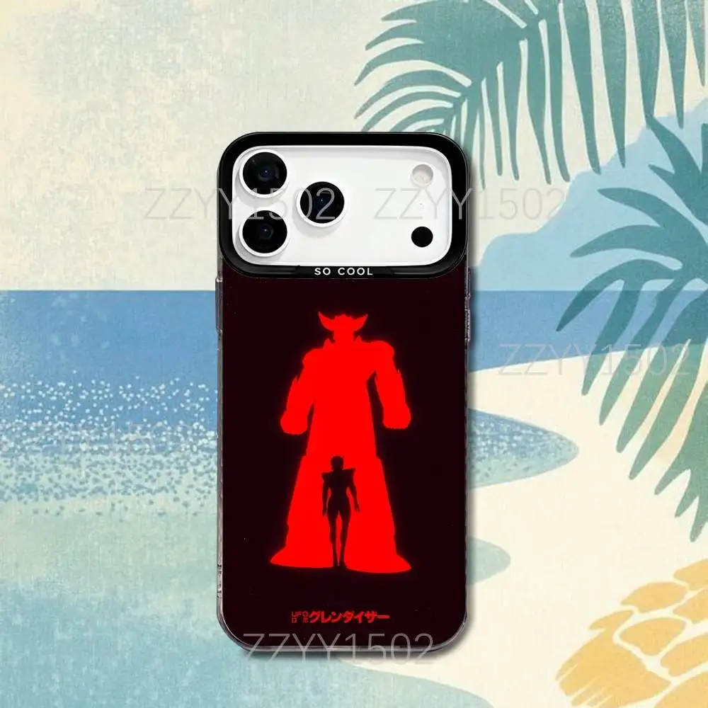 UFO G-Goldorak Robot  Phone Case For iPhone 17,16,15,14,13,12,X,8,Pro,Max,Plus,SE4,Air,Mini HD Black IMD Matte