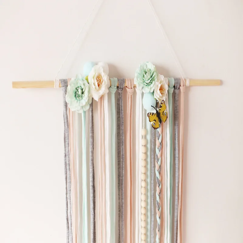 Rainbow Art Macrame Tassels Wooden Wall Hanging Home Decor Nursery Design Photo Prop Decoration Chambre Enfant
