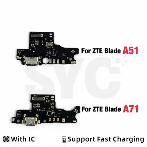 New  For ZTE Blade A51 A71 2021 USB Charging Port Dock Connector Flex Cable With IC Replacement Parts